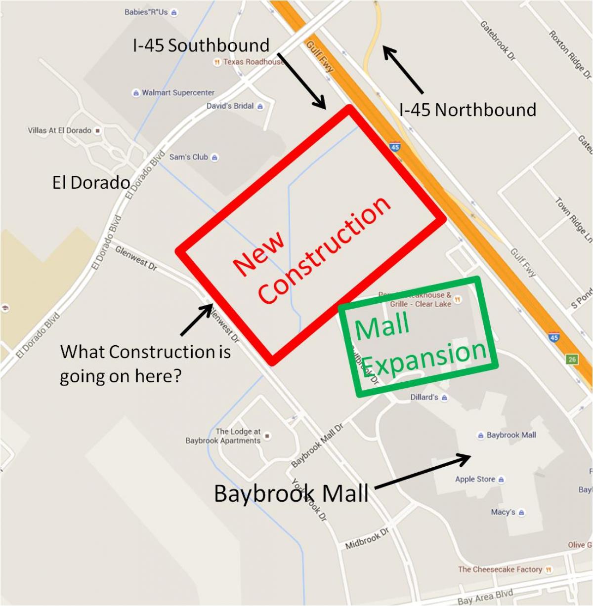 mappa di Baybrook mall