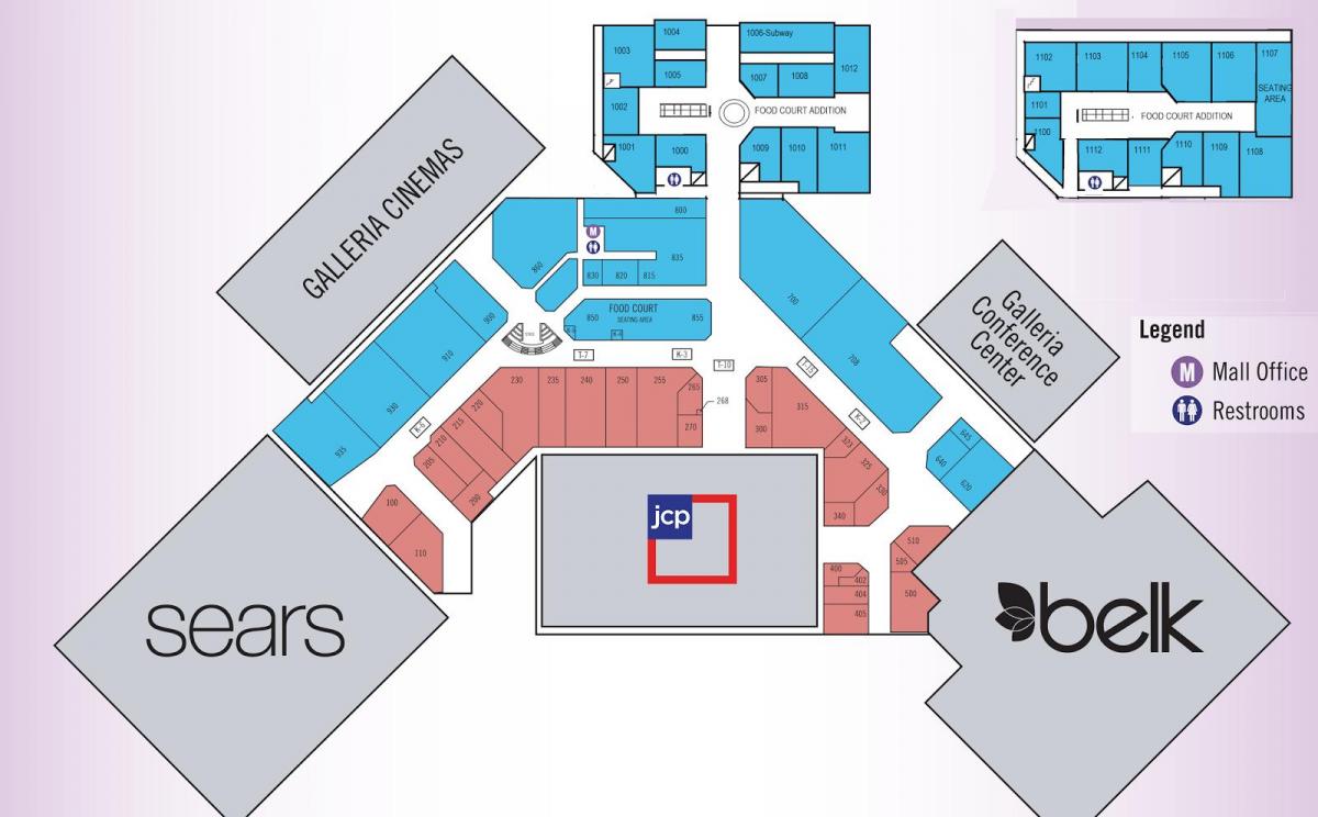 Galleria mall Houston mappa