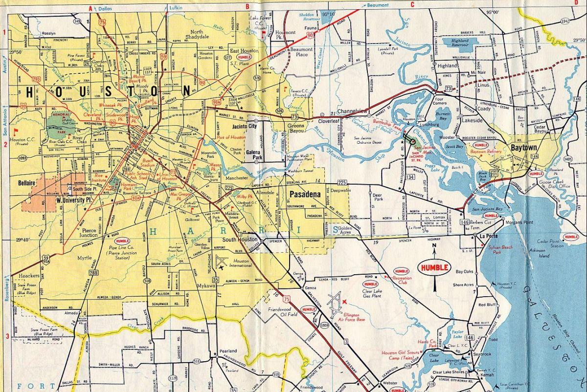 Houston su una mappa