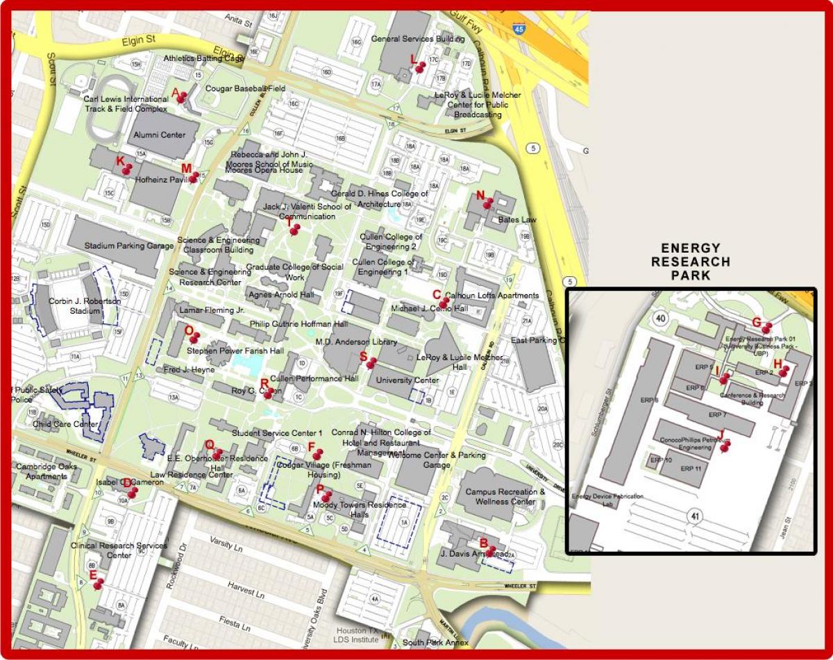 mappa di università di Houston