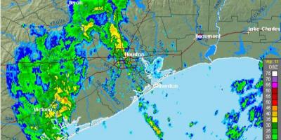 Pioggia sulla mappa di Houston