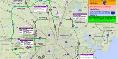Mappa di Houston strade a pedaggio