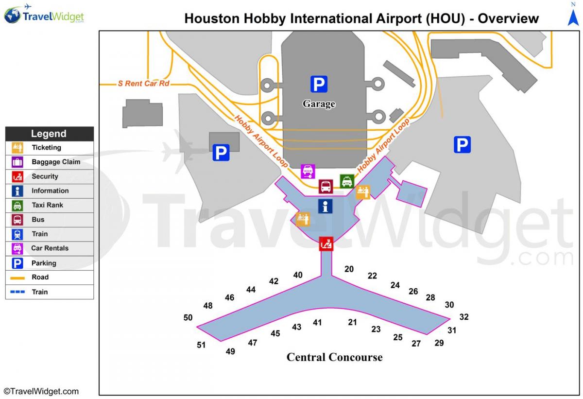 mappa di aeroporto Houston