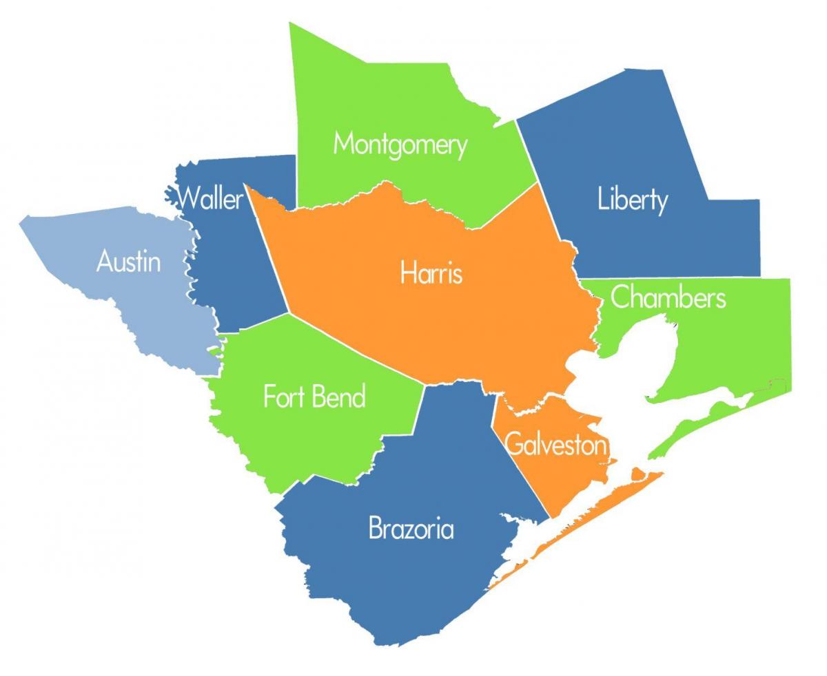 mappa della contea di Houston