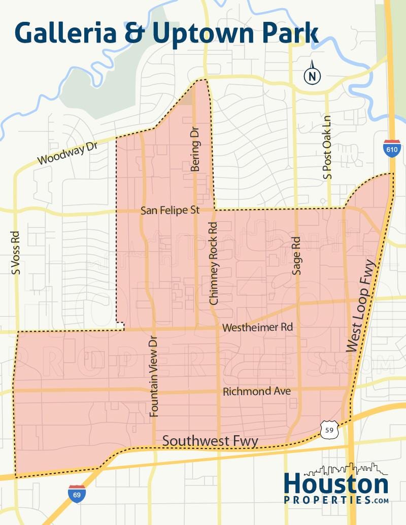 la Galleria Houston mappa