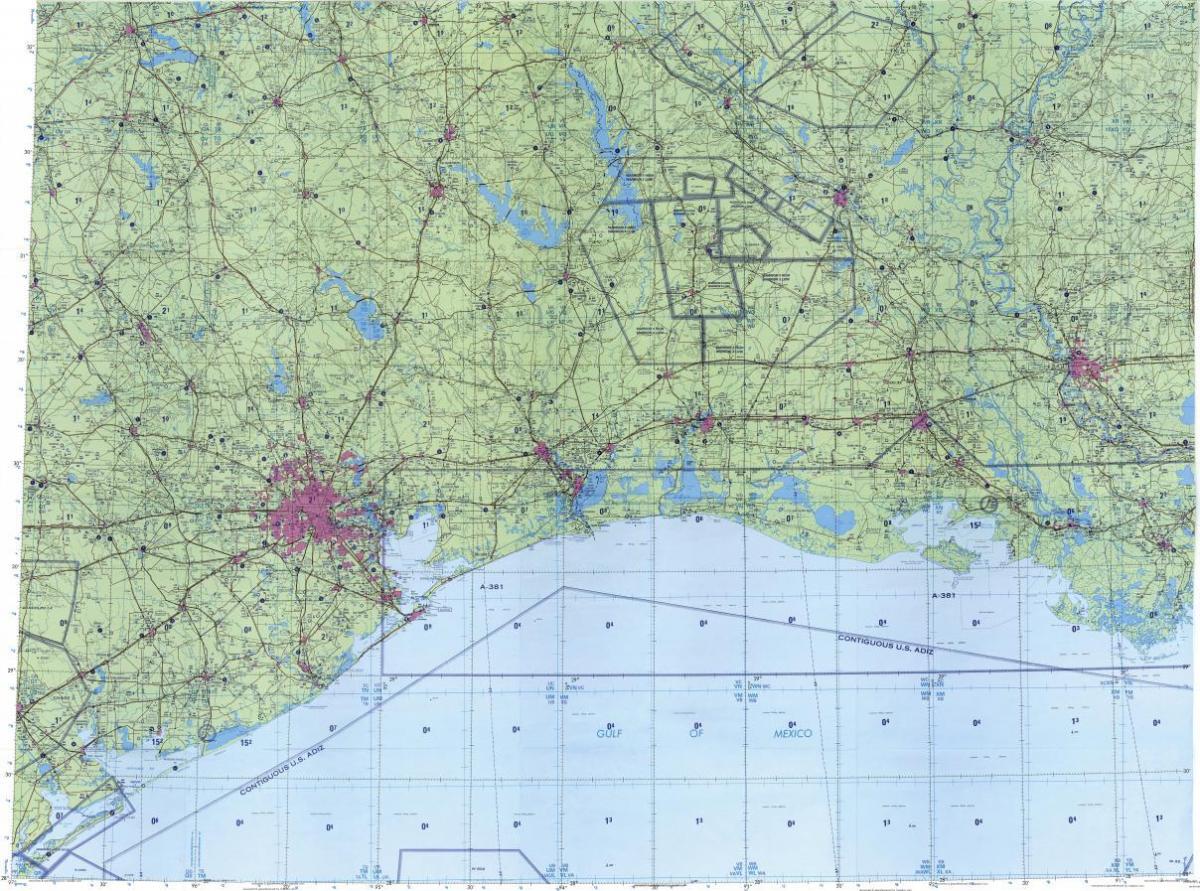 mappa topografica di Houston