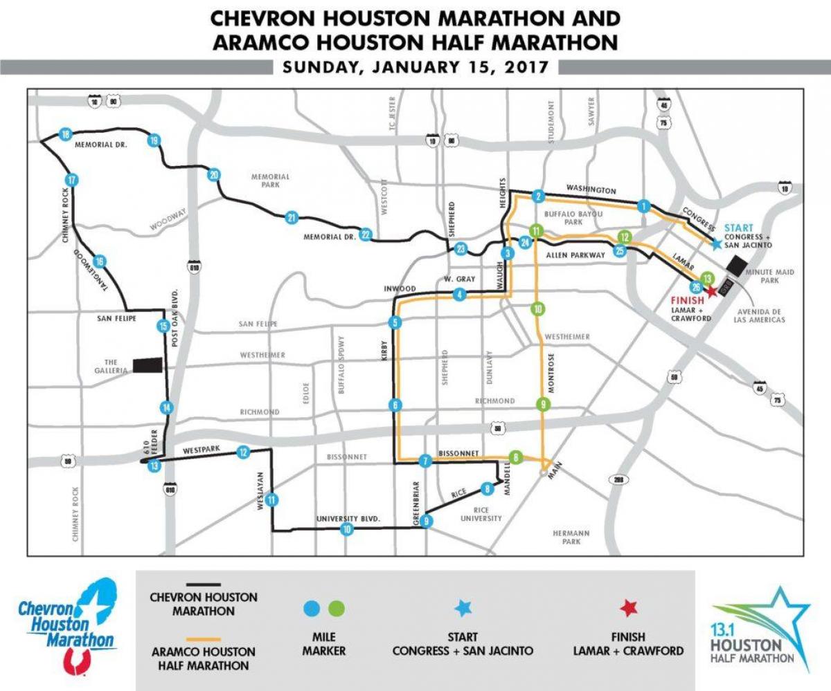 mappa di Houston maratona