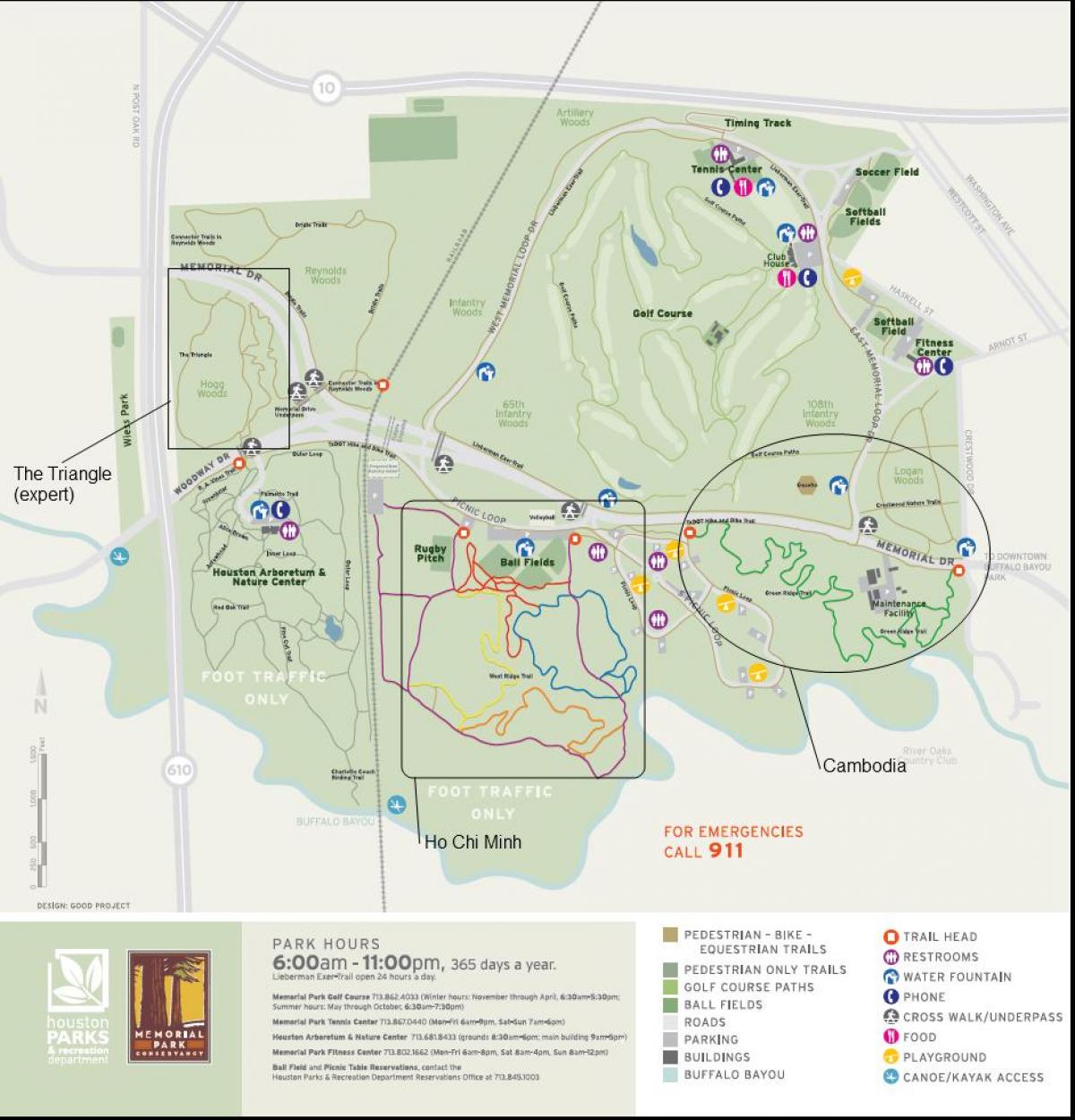 mappa di Memorial park di Houston