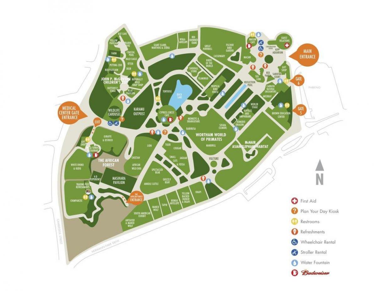 mappa di Houston zoo