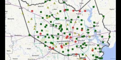 Mappa delle aree inondate in Houston